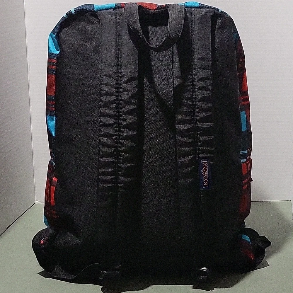 EUC  JanSport Superbreak® High Risk Red Preston Plaid Backpack - Picture 6 of 11